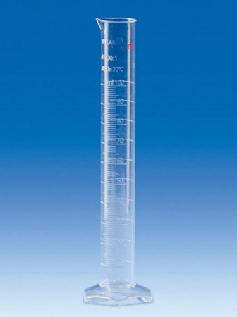 Цилиндр мерный VITLAB, 500 мл, класс A, высокий, с сертификатом соответствия, рельефная шкала, PMP