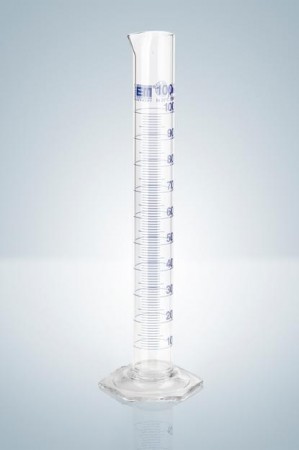 Цилиндр мерный Hirschmann 100 : 1,0 мл класс А, синяя градуировка