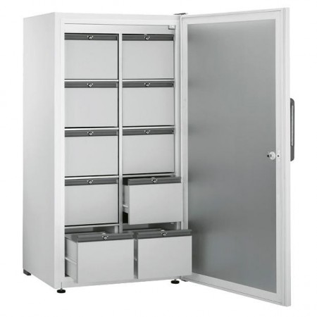 Холодильник лабораторный Kirsch GEM-432/10, 430 л, от 2°C до 12°C, многопользовательский, 10 запирающихся ящиков