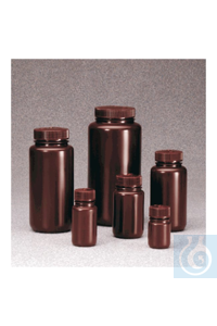 2106-0001 Nalgene Nalgene™ Лабораторные бутылки из высококачественного янтаря HDPE с широким горлом, 28 мм, 30 мл, 72 шт.