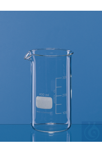90629 Фирменный стакан, высокая форма, Boro 3.3 150 мл, с градуировкой и носиком