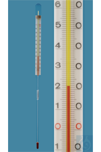 T104162-FL Amarell Прямой стержневой термометр с точным делением, закрытая шкала, 0 + 100: 0,5 ° C, ...