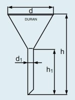 Воронка DURAN Group диаметр 100 мм, длина 180 мм, стекло