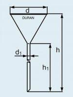 Воронка DURAN Group диаметр 55 мм, длина 190 мм, с длинной сливной трубкой, стекло