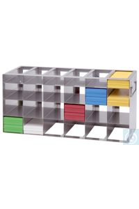2-8309 neoLab neoLab� Schrankgestell f. 100er OT-Box, 3x6 Faecher, 216 x 553 x 241 ��