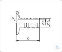 710209 Welch Vacuum KF ������ KF-�����, ����������� �����, ��� DN 25/12 KF, A 12 ��, B 8 ��, ...