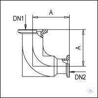 701463 ���������� ������ Welch Vacuum KF, ����������� �����, ��� DN 40/25 KF DN1 / DN2, A 65 ��