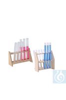 E-7055 neoLab Штатив для пробирок neoLab® деревянный на 6 стаканов, перфорированный? 22 мм, с 6 капельницами