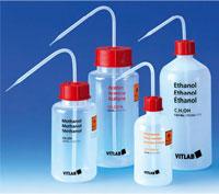 1453829 Бутылочка для мойки Vitlab VITsafe, с широкой горловиной, PP, GL 63, крышка для ...